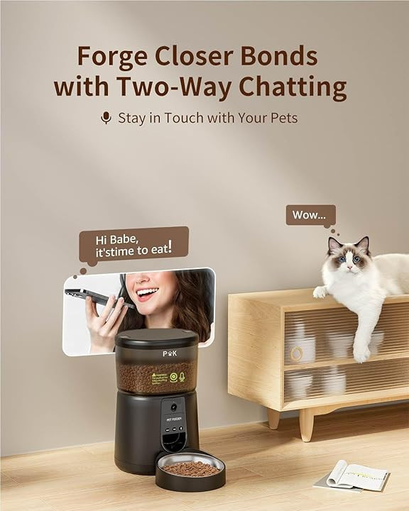 ظرف غذای هوشمند گربه و سگ (دوربین دار) برند PUPPY KITTY مدل DU35L-VT