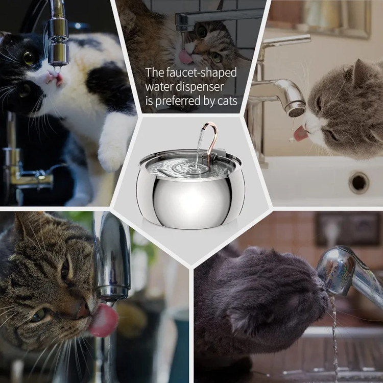 آبخوری خودکار سگ و گربه جنس استیل ضد آلرژی برند : tomxcute ـ sus 304 - 4L 135 OZ