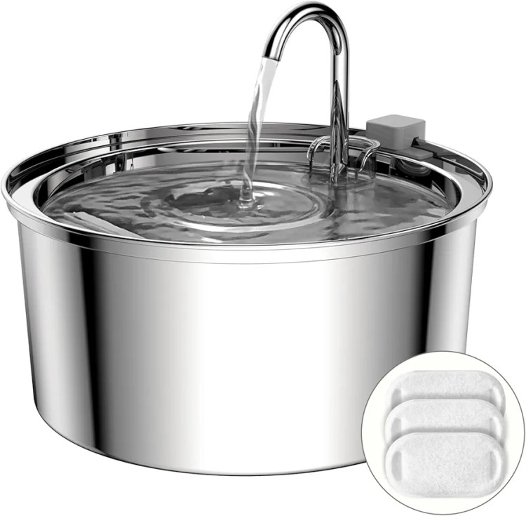 آبخوری خودکار سگ و گربه جنس استیل برند tomxcute ـ sus 304 - 3.2L 108 OZ