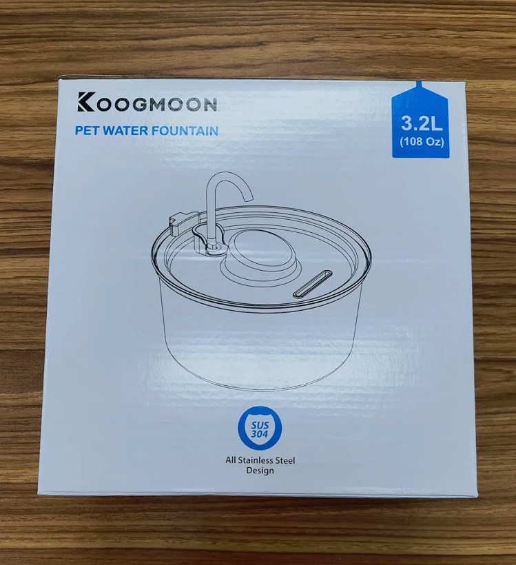 آبخوری اتوماتیک سگ و گربه برند KOOGMOON مدل sus 304 - 3L 108 OZ
