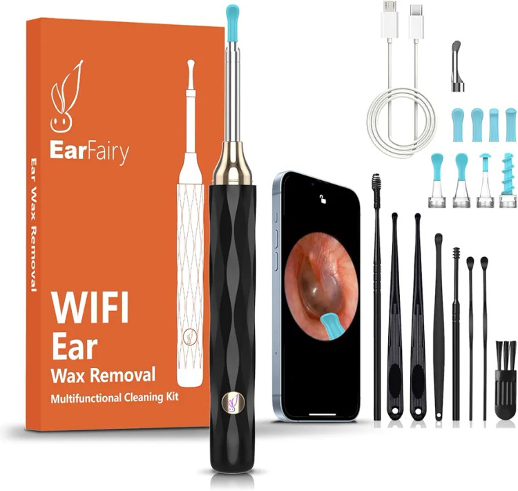 جرم گیر و گوش پاک کن دوربین دار (قابل اتصال به تلفن همراه) برند : EarFairy مدل: Y201