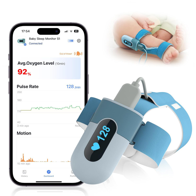 مانیتور اکسیژن و ضربان قلب کودک Bbaytone مدل BabyO2