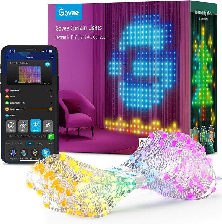 ریسه هوشمند پرده گووی مدل Curtain Lights H70B1