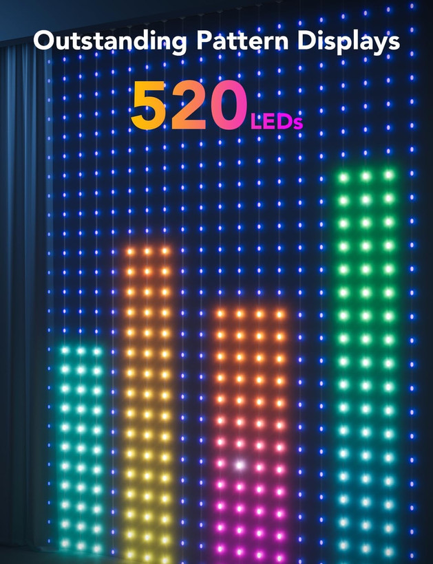 ریسه هوشمند پرده گووی مدل Curtain Lights H70B1
