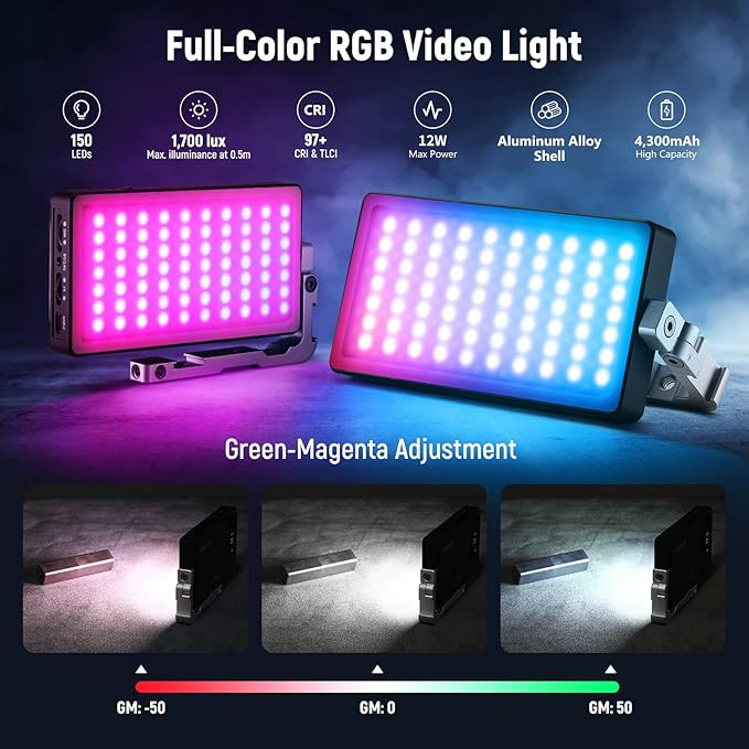 ویدیو لایت نیور برند : NEEVER مدل : SL90 pro RGB LED Video Light