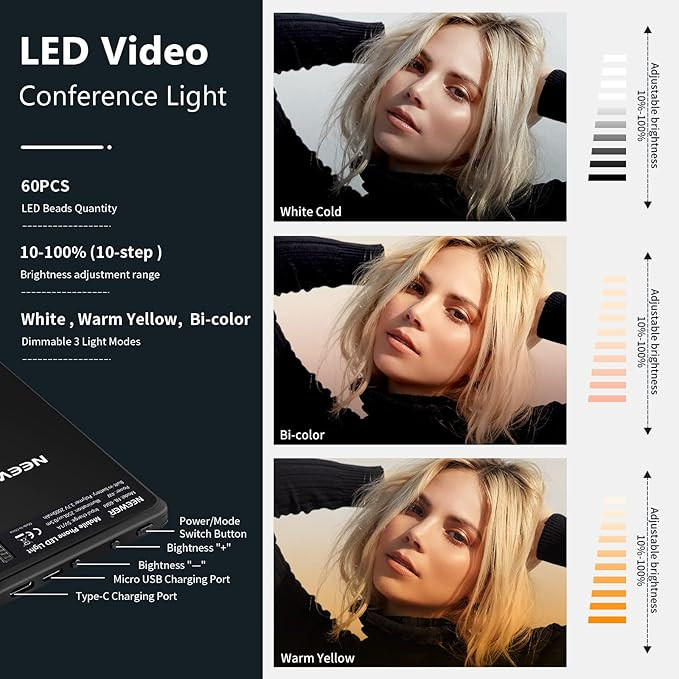ویدیو لایت نیور برند : NEEVER مدل : NL-60AI Mobile Phone Video Light