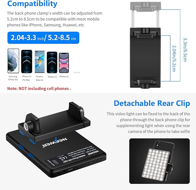 ویدیو لایت نیور برند : NEEVER مدل : NL-60AI Mobile Phone Video Light