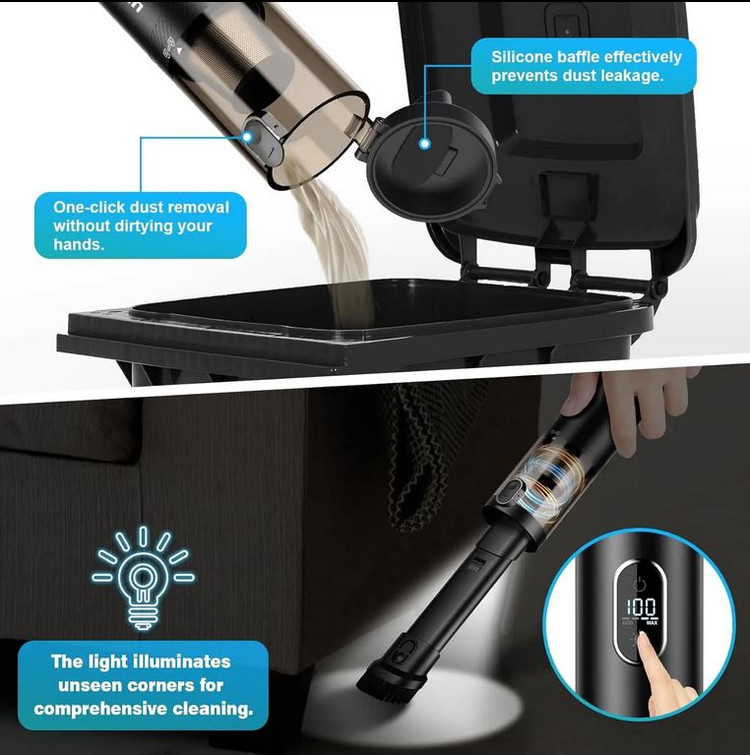 جاروبرقی فیلتر هپا ماشین قابل حمل دوکاره VC012 Mini