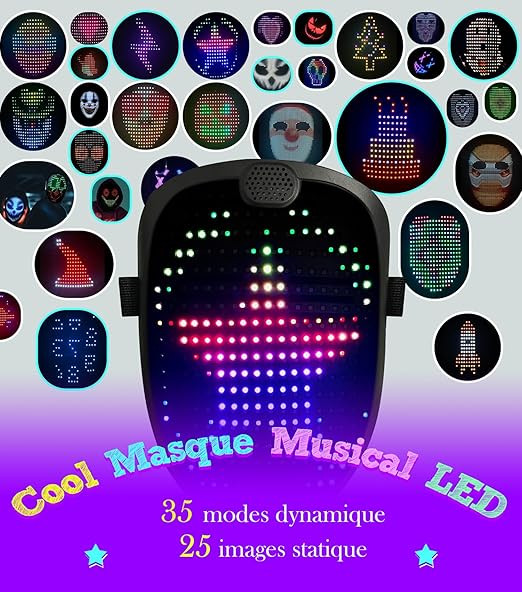ماسک LED همراه با موسیقی برند : MEGOO