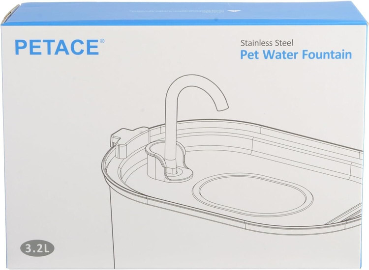 آبخوری خودکار سگ و گربه بدون آلرژی برند : PETACE مدل : بیضی شکل sus 304 - 3.2 L 100 OZ