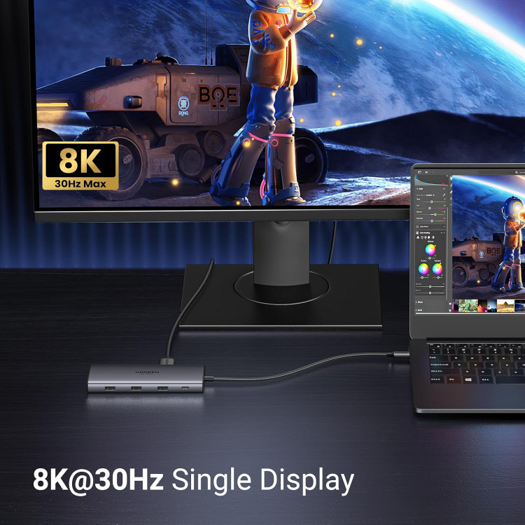 هاب 6 پورت Type-C / 8K برند : یوگرین. مدل : CM498-15852
