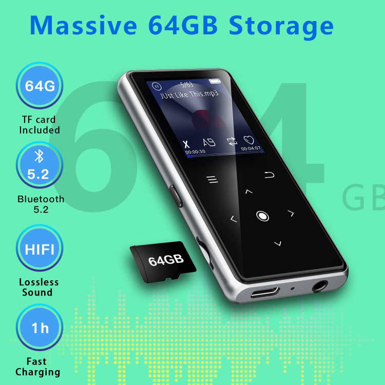 پخش کننده موسیقی چندمنظوره 64GB برند : AiMoonsa مدل : B27