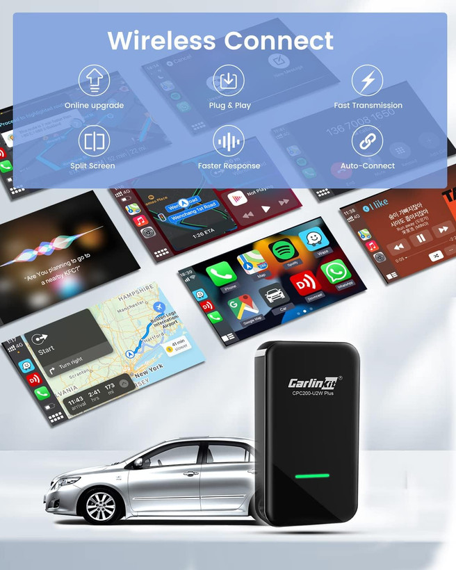 دانگل اپل کارپلی بی سیم برند : Carlinkit 3.0 مدل : CPC200-U2W PLUS