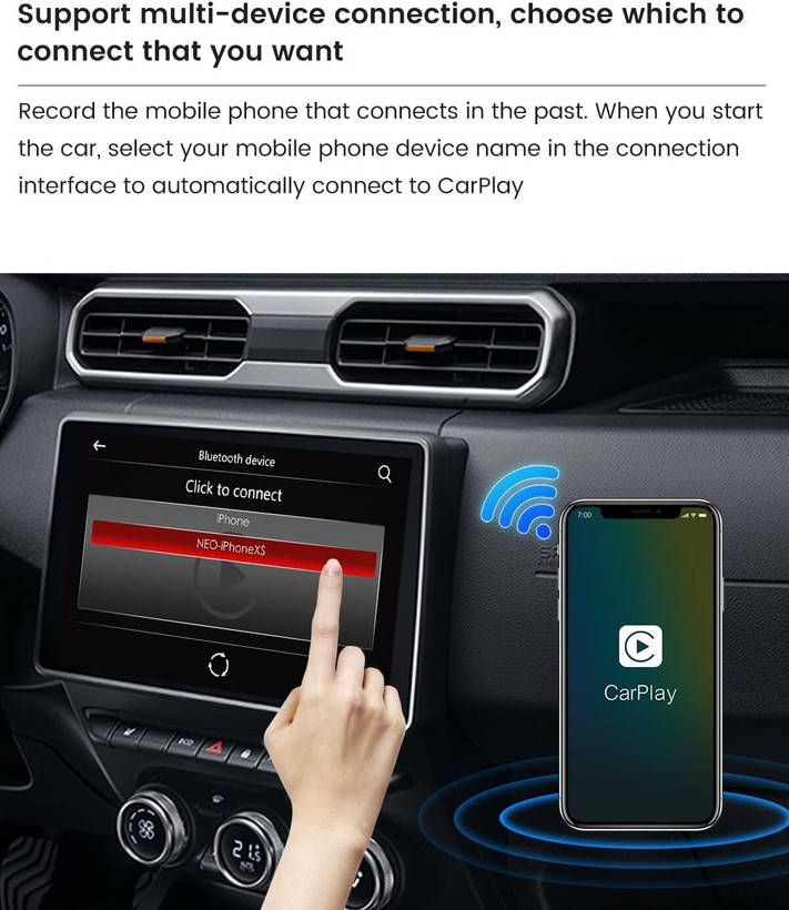 دانگل اپل کارپلی بی سیم برند : Carlinkit 3.0 مدل : CPC200-U2W PLUS