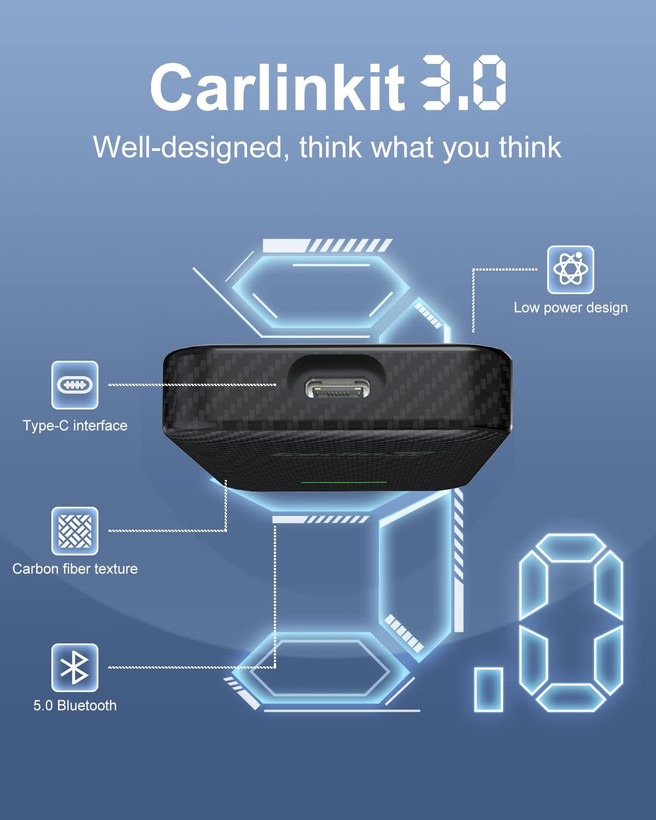 دانگل اپل کارپلی بی سیم برند : Carlinkit 3.0 مدل : CPC200-U2W PLUS