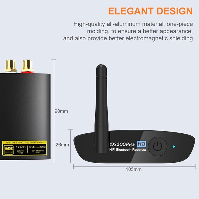دک و گیرنده موسیقی بلوتوث (آداپتور صوتی) برند : 1Mii مدل : Lavaudio DS200Pro