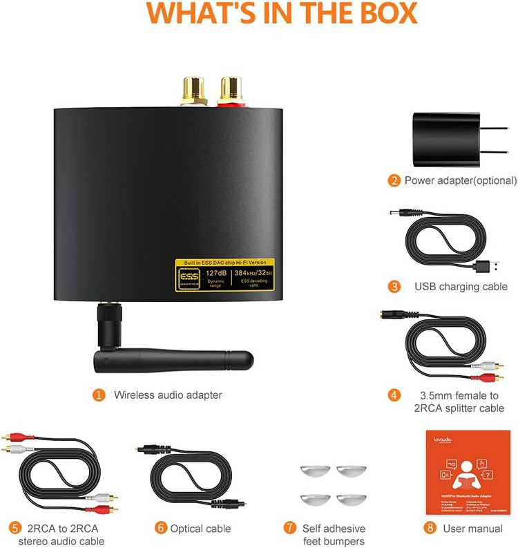 دک و گیرنده موسیقی بلوتوث (آداپتور صوتی) برند : 1Mii مدل : Lavaudio DS200Pro