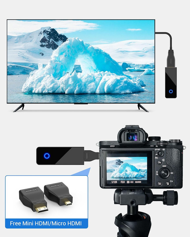 اکستندر(دانگل) فرستنده و گیرنده HDMI بی سیم، قابل حمل برند : PAKITE مدل : ۸۲۰