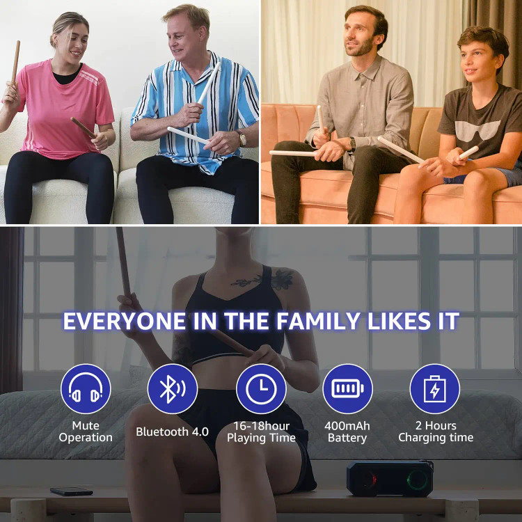 کیت درام الکترونیکی چوبی قابل حمل بی صدا برند AeroBand مدل PocketDrum2 PD2