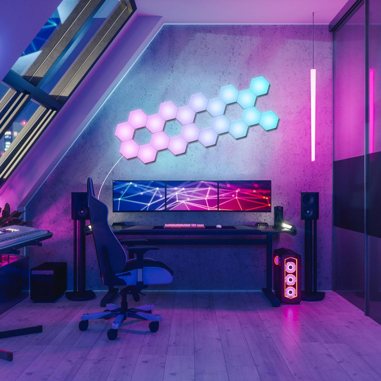 پنل LED دیواری هوشمند شش ضلعی مدل 10 تکه برند : SINO-SEAR مدل : Hexagon LED Panels