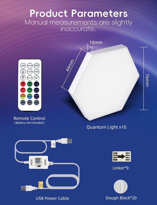 پنل LED دیواری هوشمند شش ضلعی مدل 10 تکه برند : SINO-SEAR مدل : Hexagon LED Panels
