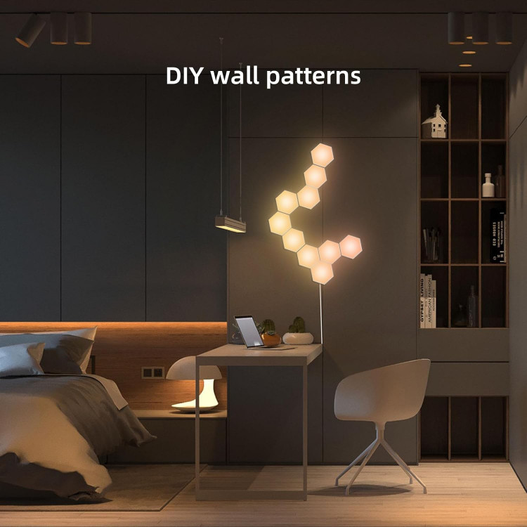 پنل LED دیواری هوشمند شش ضلعی مدل 10 تکه برند : SINO-SEAR مدل : Hexagon LED Panels