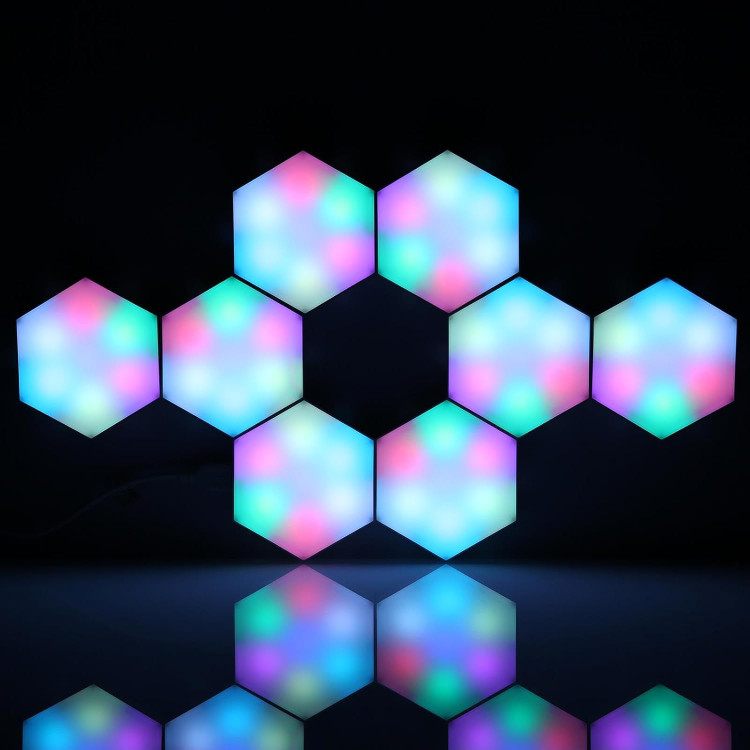 پنل LED دیواری هوشمند شش ضلعی مدل 10 تکه برند : SINO-SEAR مدل : Hexagon LED Panels