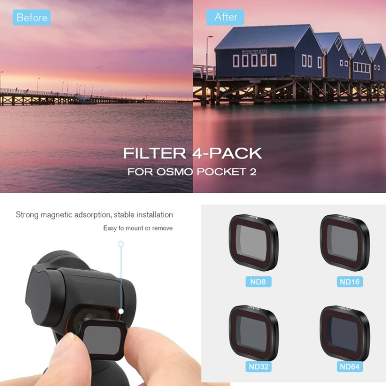 فیلتر چهار عددی برند : STARTRC برای DJI Osmo Pocket 2 / Pocket