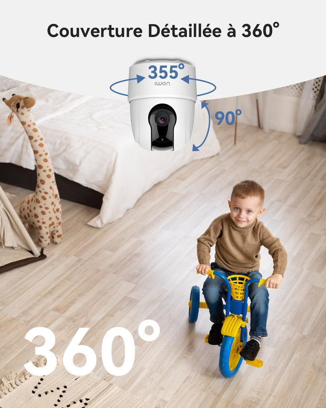 دوربین مداربسته هوشمند وای فای 360 درجه داخلی Imou Ranger 2C (3MP) 2K با قابلیت تشخیص انسان (سفارش آمازون اروپا)