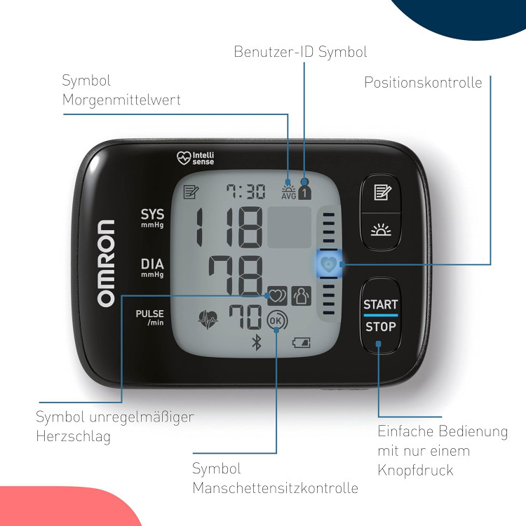 فشار سنج مچی بلوتوث دار امرون (OMRON) مدل : RS7 Intelli IT (اورجینال)