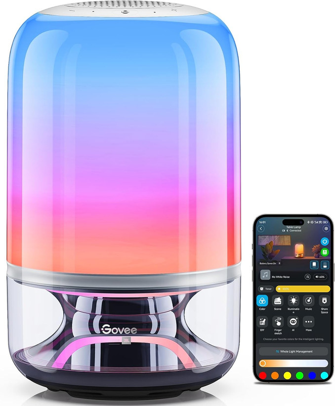 چراغ رومیزی بیسیم هوشمند گووی Govee 2 Pro x Sound با اسپیکر از JBL