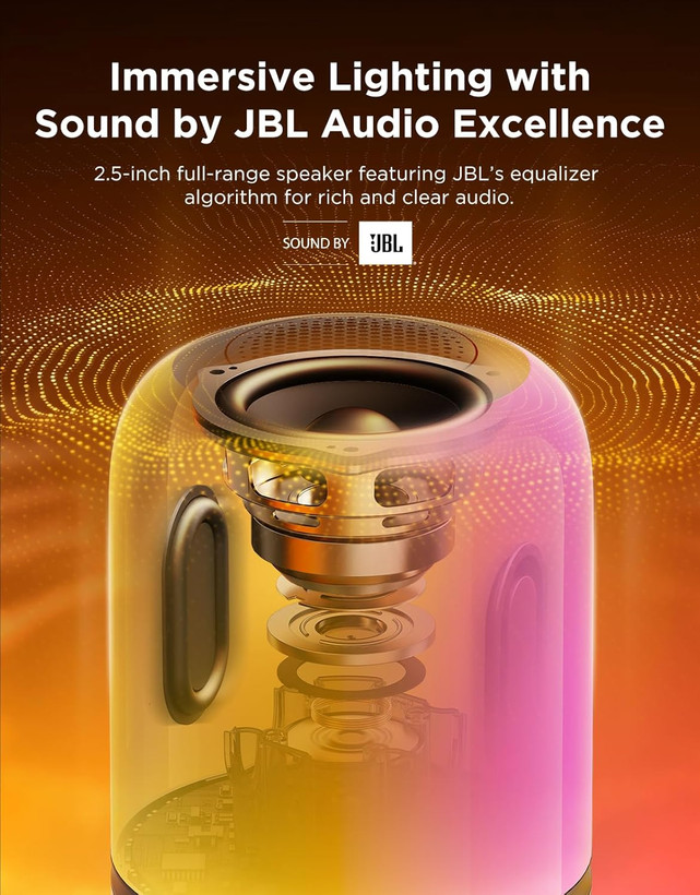 چراغ رومیزی بیسیم هوشمند گووی Govee 2 Pro x Sound با اسپیکر از JBL