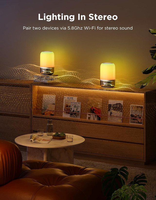 چراغ رومیزی بیسیم هوشمند گووی Govee 2 Pro x Sound با اسپیکر از JBL
