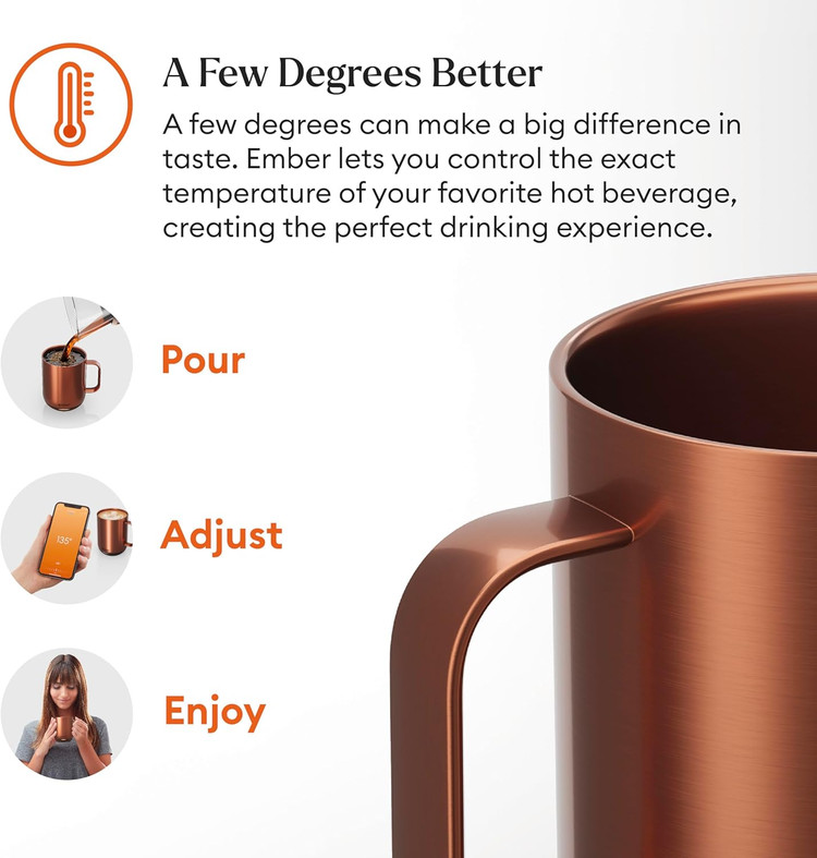 ماگ هوشمند امبر۲ برند Ember مدل Temperature Control Mug 2