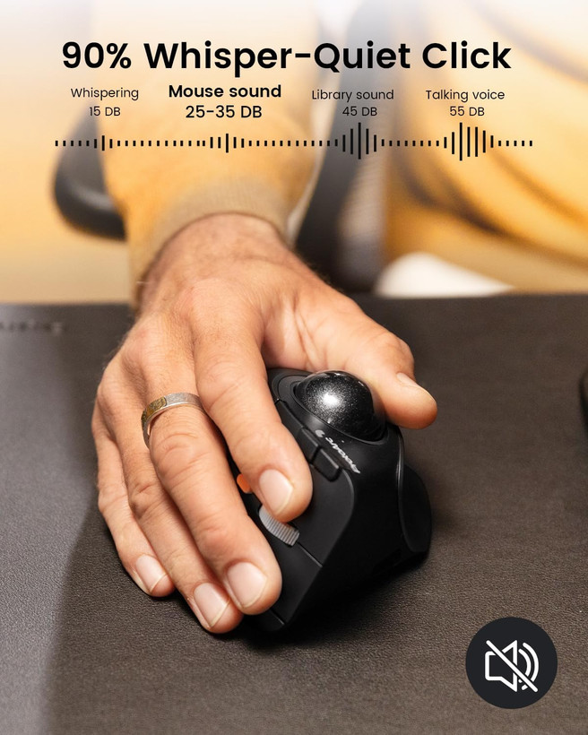 ماوس ارگونومیک عمودی بیسیم ترک بال ProtoArc EM05 NL با قابلیت کنترل با شست | قابلیت تنظیم زاویه تا 20 درجه