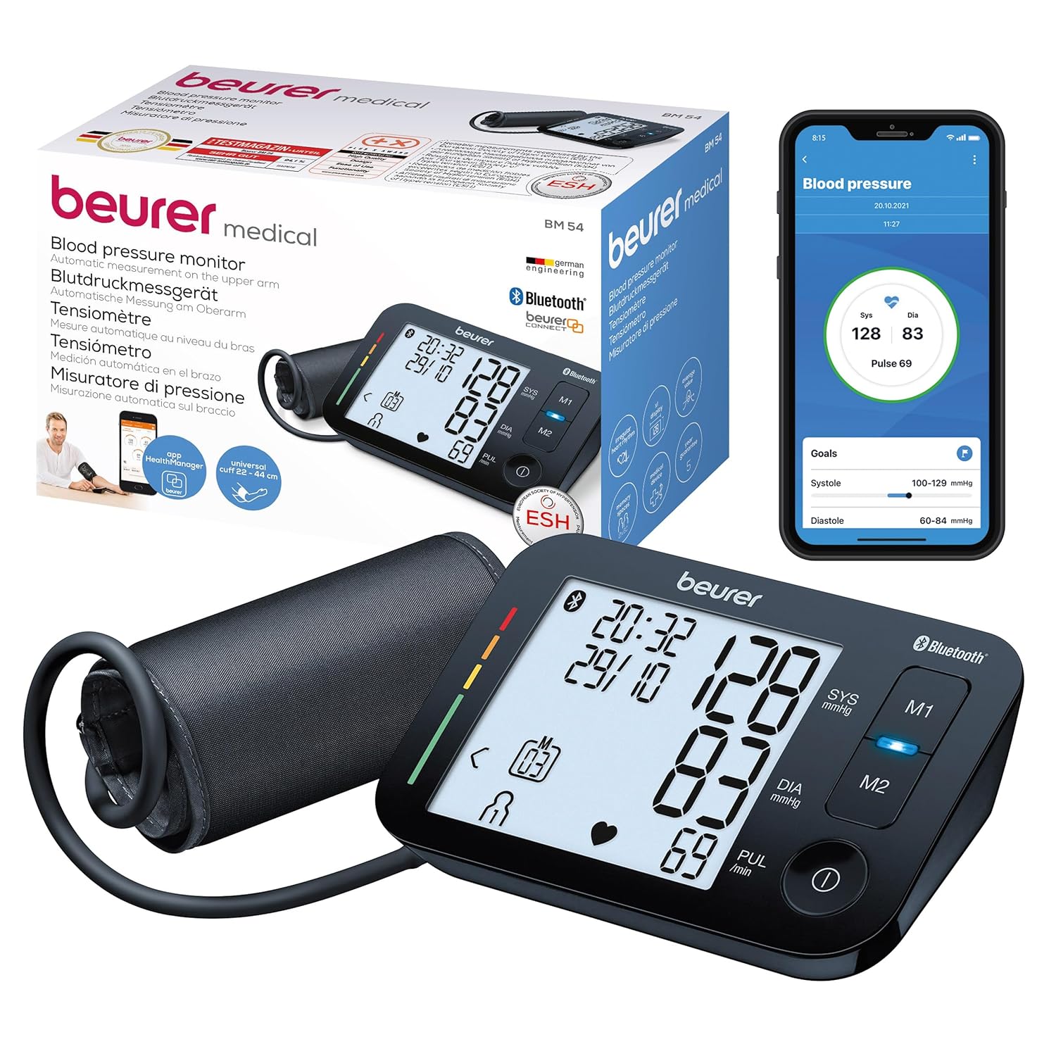 فشارسنج بازویی تمام اتوماتیک بیورر   برند  Beurer   مدل Bm 54 با کاف یونیورسال
