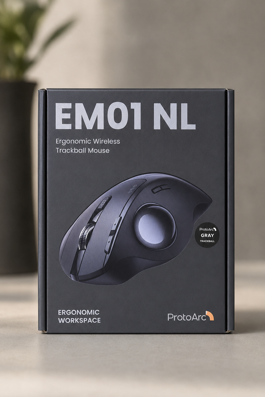 ماوس ارگونومیک بیسیم ترک بال ProtoArc EM01 NL با قابلیت کنترل با شست | قابلیت تنظیم زاویه تا 20 درجه
