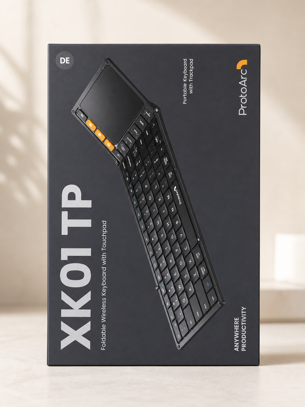 کیبورد بلوتوثی تاشو به همراه تاچ پد مولتی برند ProtoArc مدل XK01-TP