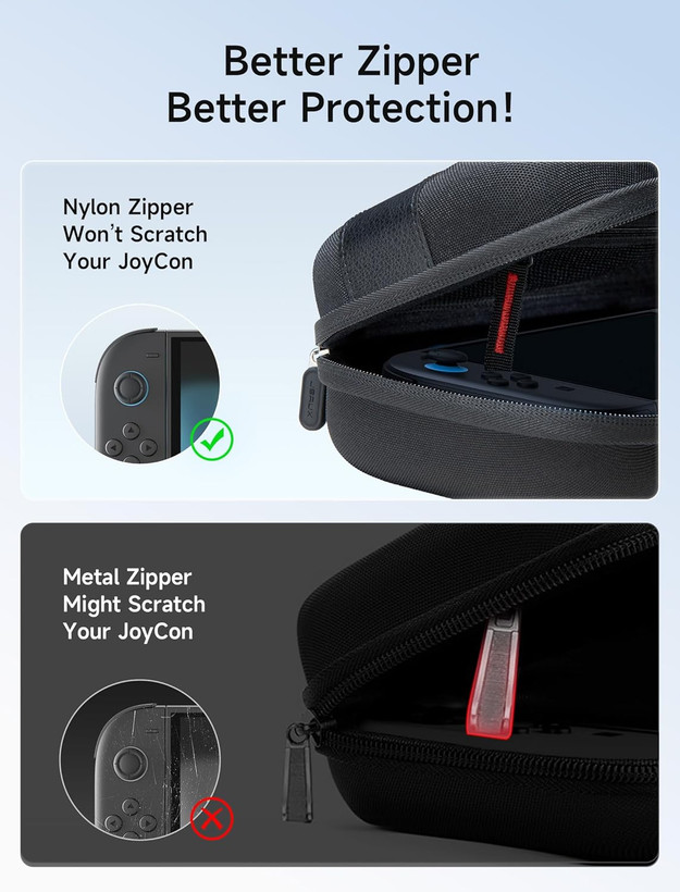 کیف حمل هاردشل برند JSAUX مخصوص Nintendo Switch 2 ظرفیت 20 کارت بازی، مشکی