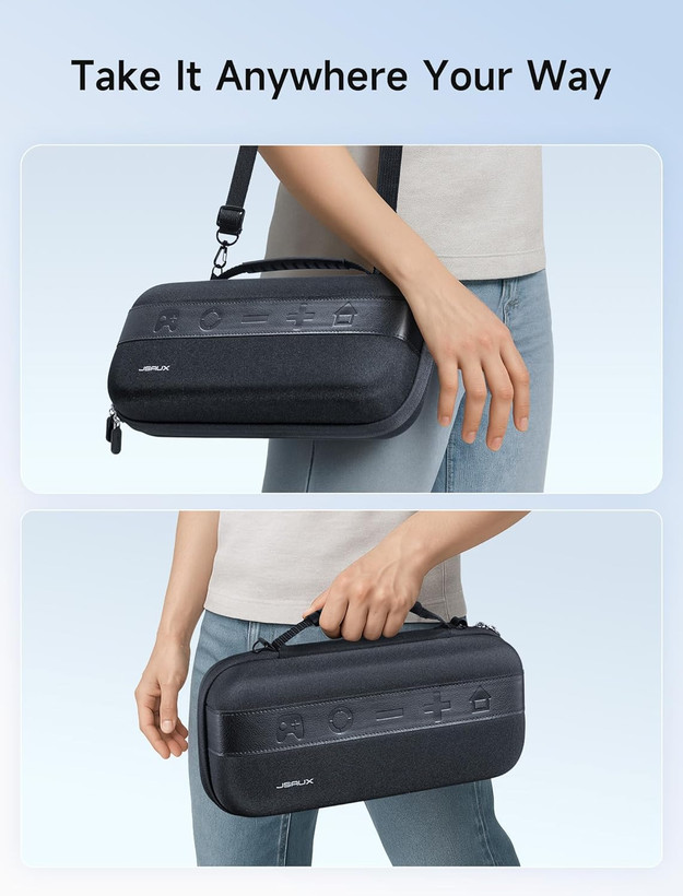 کیف حمل هاردشل برند JSAUX مخصوص Nintendo Switch 2 ظرفیت 20 کارت بازی، مشکی