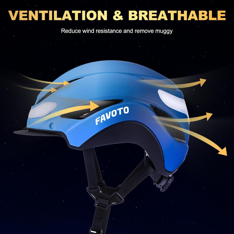 کلاه ایمنی دوچرخه دارای چراغ اضطراری برند Favoto مدل Casco Ciclismo