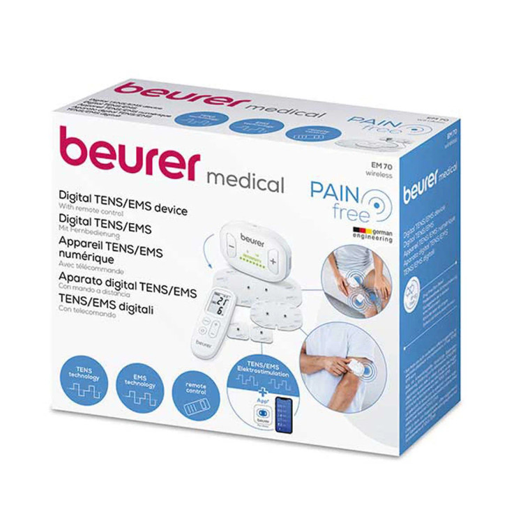 دستگاه تنس دیجیتال بیسیم TENS و EMS برند : beurer مدل : EM70 wireless