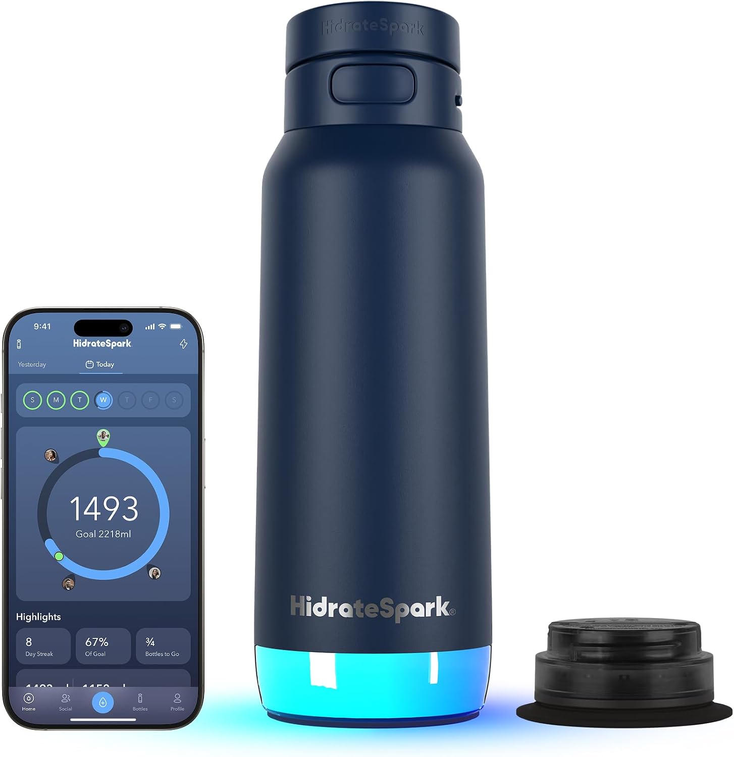 بطری هوشمند آب برند HidrateSpark  مدل PRO 2  با قابلیت ردیابی دقیق (از نظر بالینی)