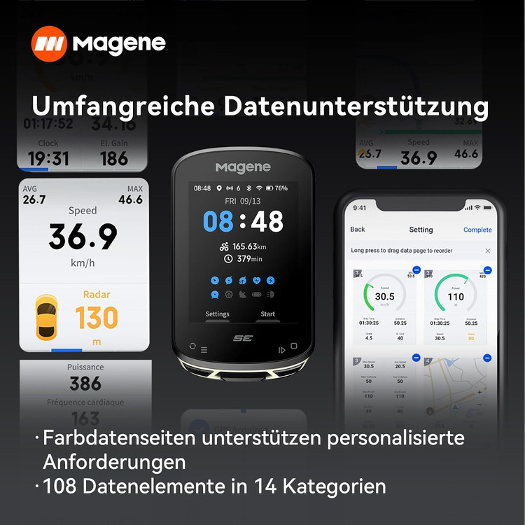 کامپیوتر دوچرخه و GPS برند Magene مدل C506 SE