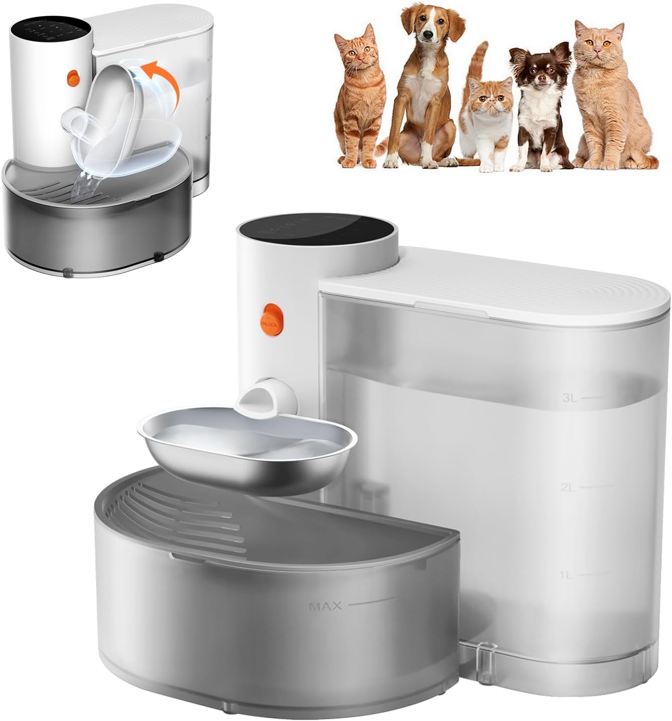 آبخوری هوشمند گربه برند Petgravity  مدل PG-CS601 (دارای آب‌نمای اتوماتیک با قابلیت پر کردن خودکار)