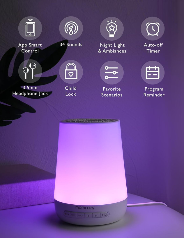 دستگاه تولید صدای نویز سفید هوشمند (خواب کودک) برند Momcozy مدل M21FWDB03