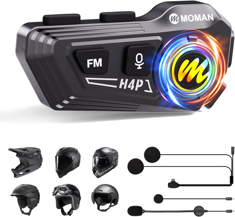 هدست بلوتوث کلاه کاسکت برند MOMAN مدل RS-H4P (H4PLUS)