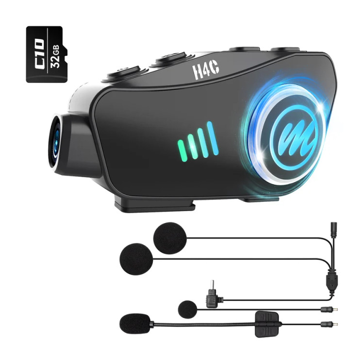 هدست بلوتوث کلاه کاسکت برند MOMAN مدل H4C (با دوربین【1080P】زاویه دید عریض 120 درجه)